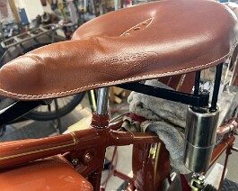 Parts from three different locations were collected to complete this very rare messenger seat.